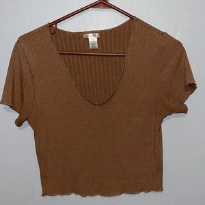 Brown crop top